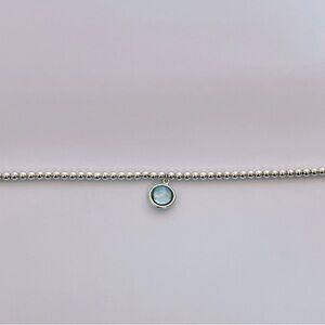 Tiffany & Co Mini Bead Sugar Stacks Dot Charm Bracelet Blue Topaz Small 6.75”